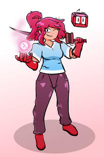 Satomi Fanart for Varxen on Twitter.