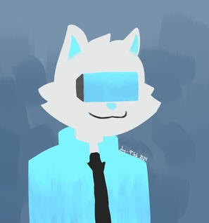 A cat fursona variant of my OC/persona, Quad-B.